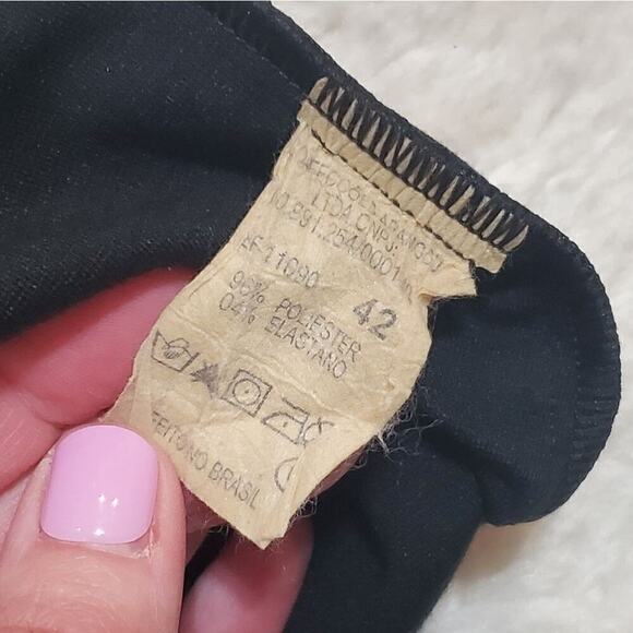 Aramodu Black Mini Sheath Dress with Shoulder Studs, Size Brazil 42 - US 8 - Picture 2 of 10